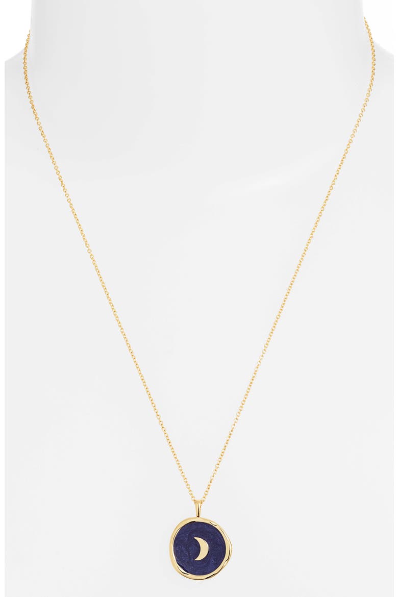 Moon Coin Necklace, Alternate, color, GOLD