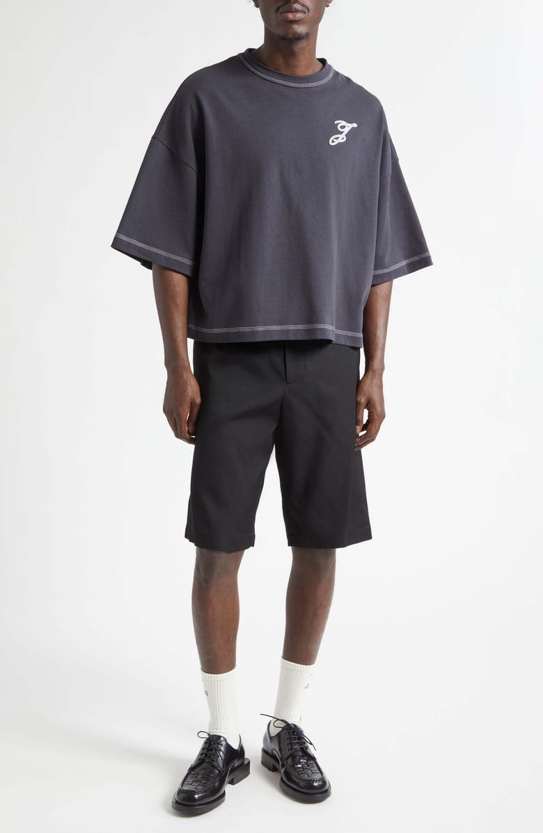 Jacquemus Le T-Shirt Letro Embroidered Monogram T-Shirt, Alternate, color, Dark Navy