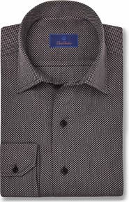 David Donahue Micro Dobby Dot Cotton Sport Shirt