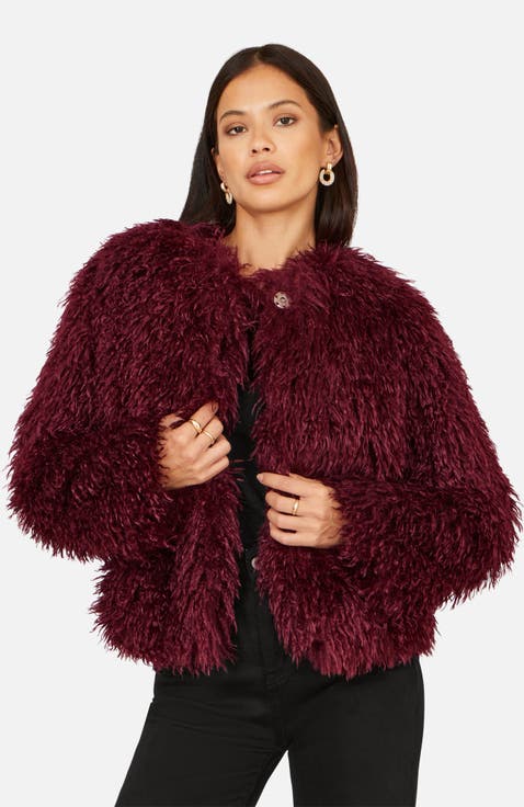 Fluffy Cropped Faux Fur Coat
