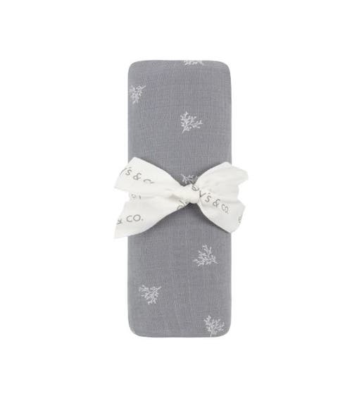 Ely's & Co. Velour Leaf Pattern Collection In Gray