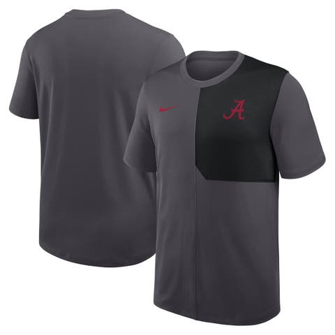 Men's Nike Anthracite Alabama Crimson Tide 2025 Sideline UV Performance Coach T-Shirt