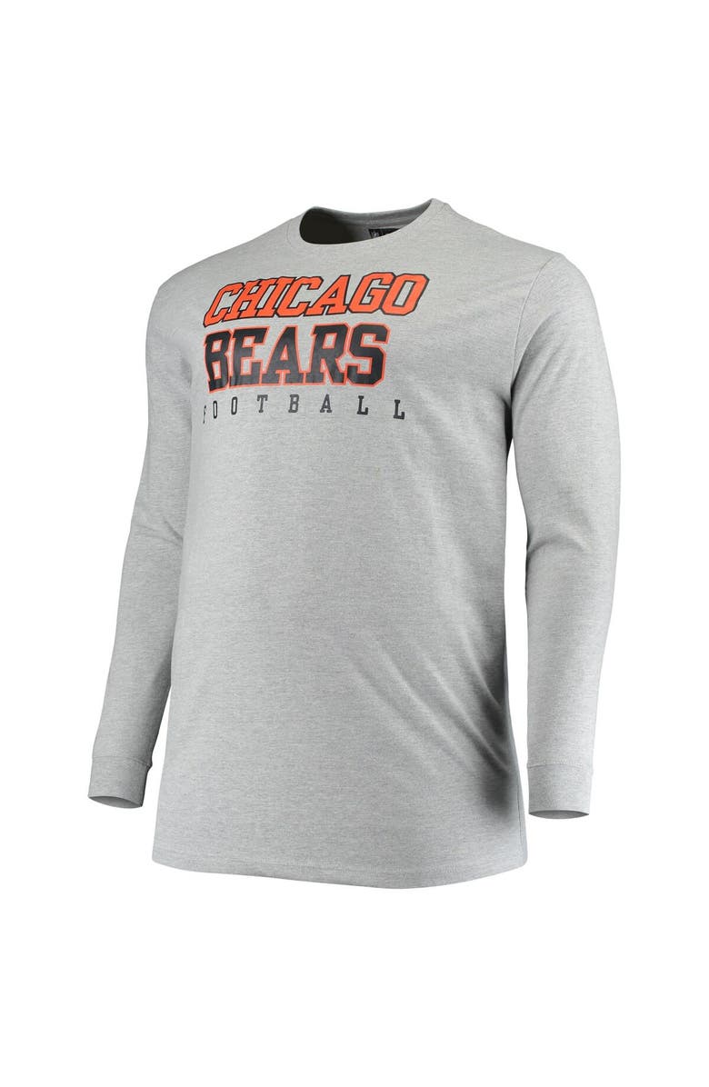 FANATICS Men's Fanatics Branded Heathered Gray Chicago Bears Big & Tall Practice Long Sleeve T-Shirt, Alternate, color, 