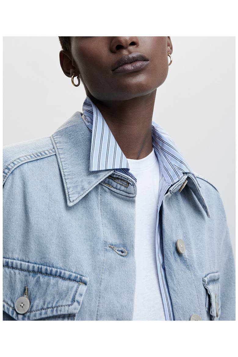 Oversize Denim Overshirt, Alternate, color, OPEN BLUE