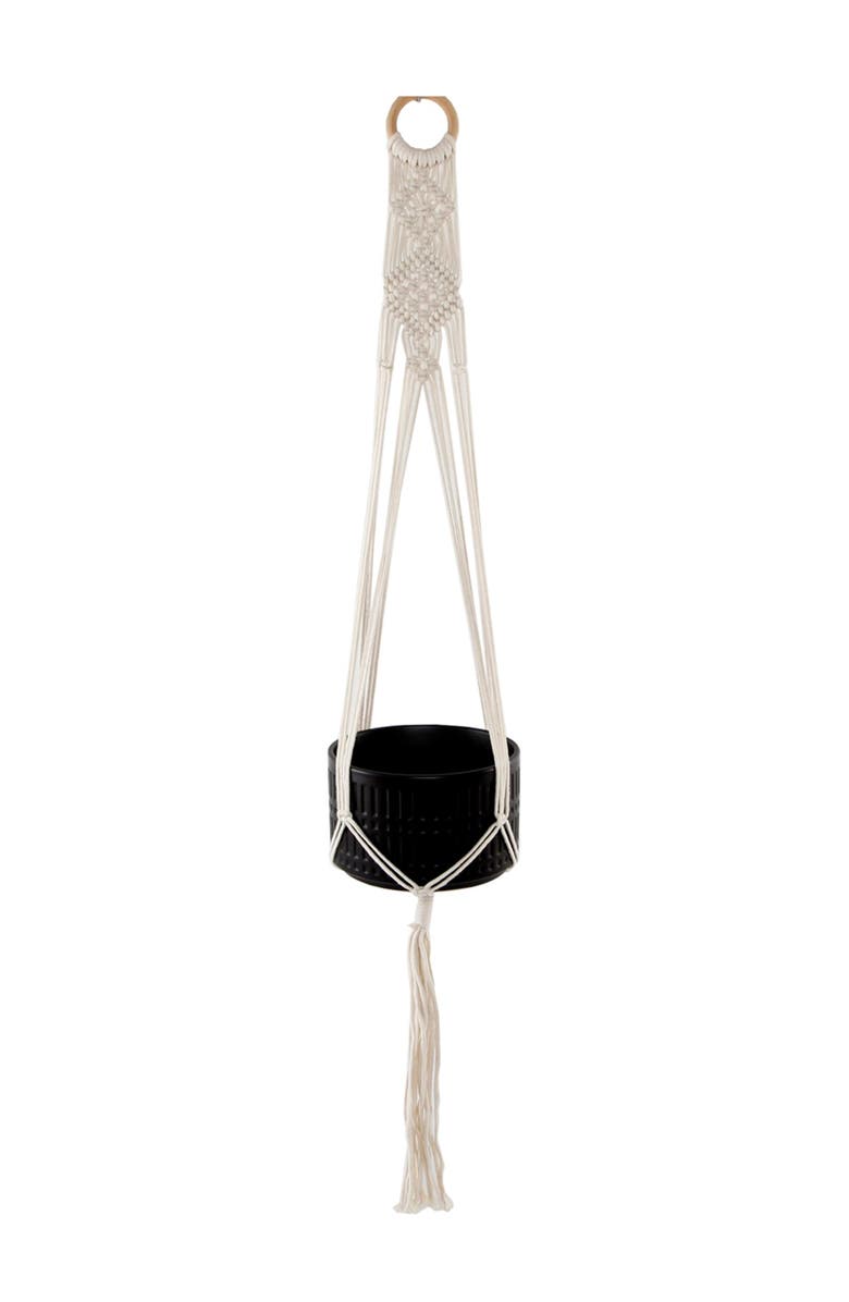 FLORA BUNDA 43" Hanging Macramé Planter Holder, Main, color, 