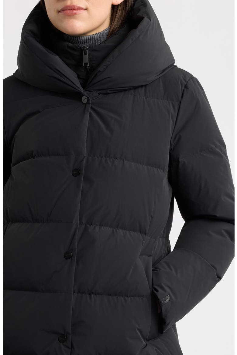 Pillow Collar Down Puffer Coat, Alternate, color, BLACK
