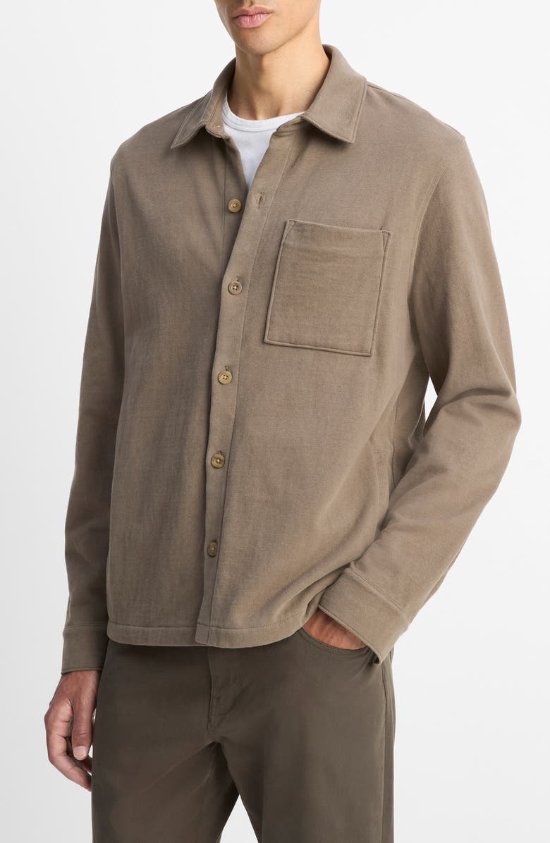 Vince Sueded Jersey Shirt Jacket, Alternate, color, Dome