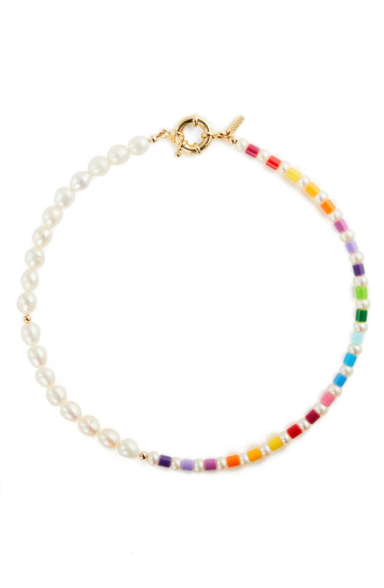 Éliou Thasos Bead & Baroque Pearl Necklace, Main, color, 