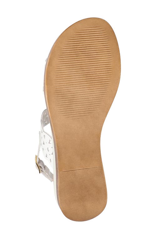Bella Vita Zoe Italy Perforated Sandal In White Italian Leather