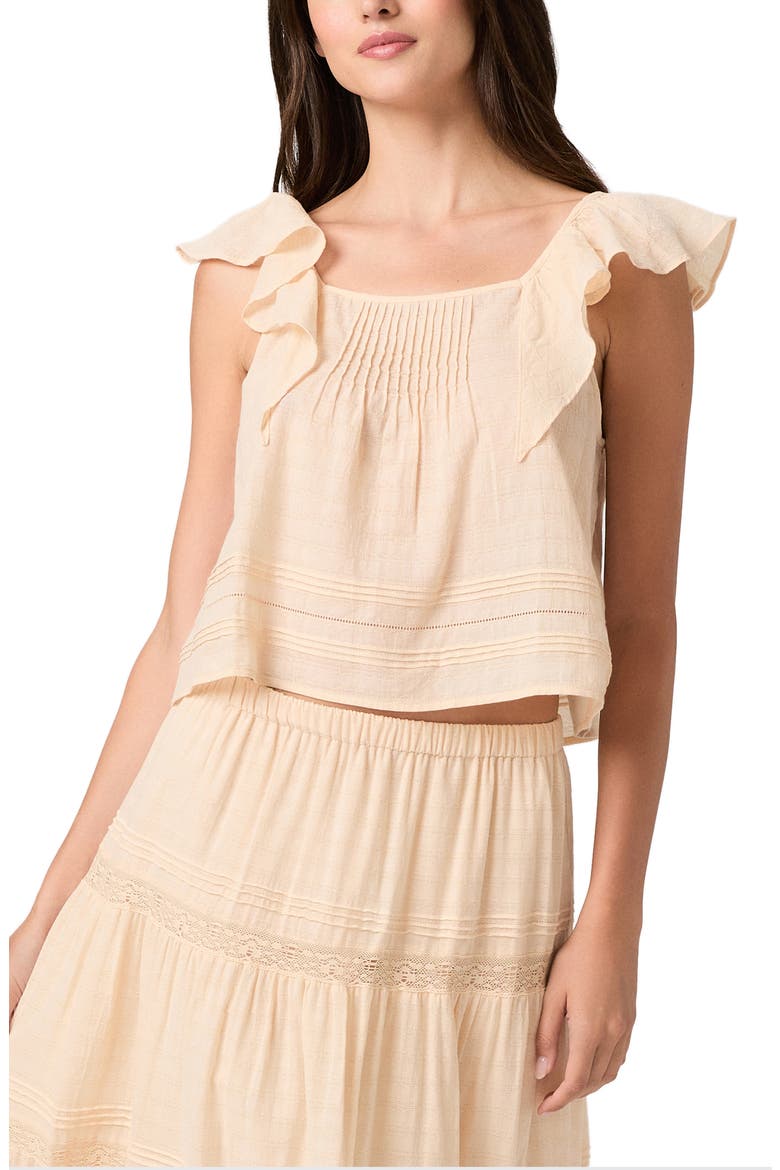 Oaks Pintuck Ruffle Top, Alternate, color, LIGHT PEACH