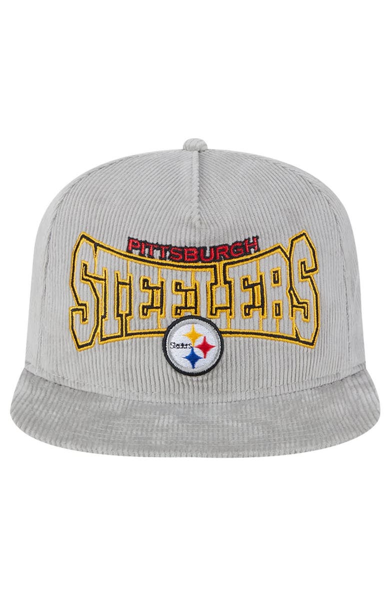 New Era Men's New Era Gray Pittsburgh Steelers Corduroy Golfer Adjustable Hat, Alternate, color, Gray