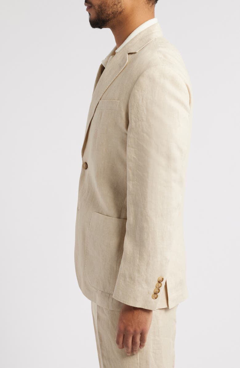 Nordstrom Henrik Trim Fit Solid Italian Linen Suit Separate Jacket, Alternate, color, Tan Desert