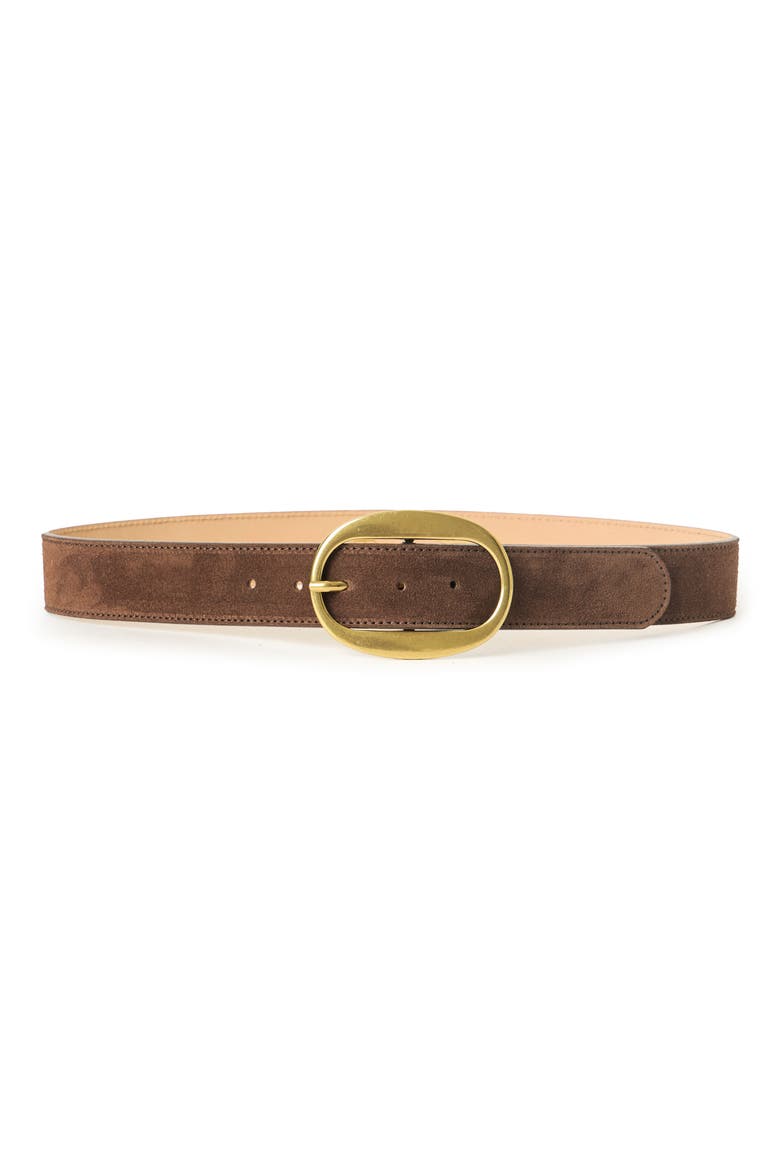 Sierra Suede Belt, Main, color, CHOCOLATE BRASS
