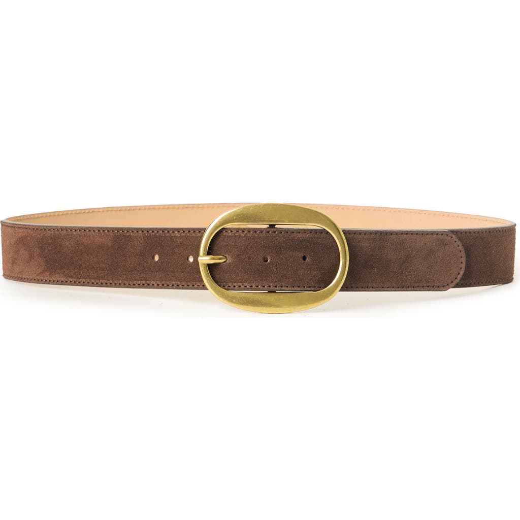 B-Low the Belt Sierra Suede Belt in Chocolate Brass at Nordstrom, Size Small