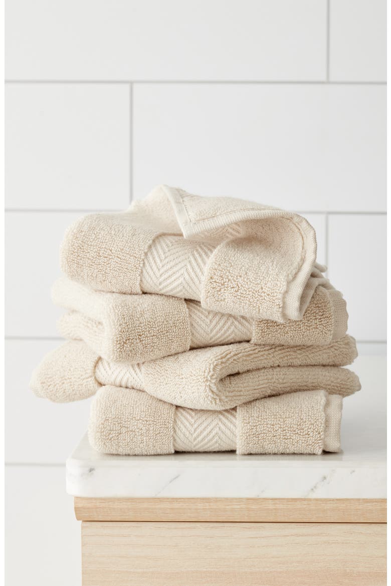 Organic Hydrocotton Set of 4 Washcloths, Alternate, color, BEIGE OATMEAL
