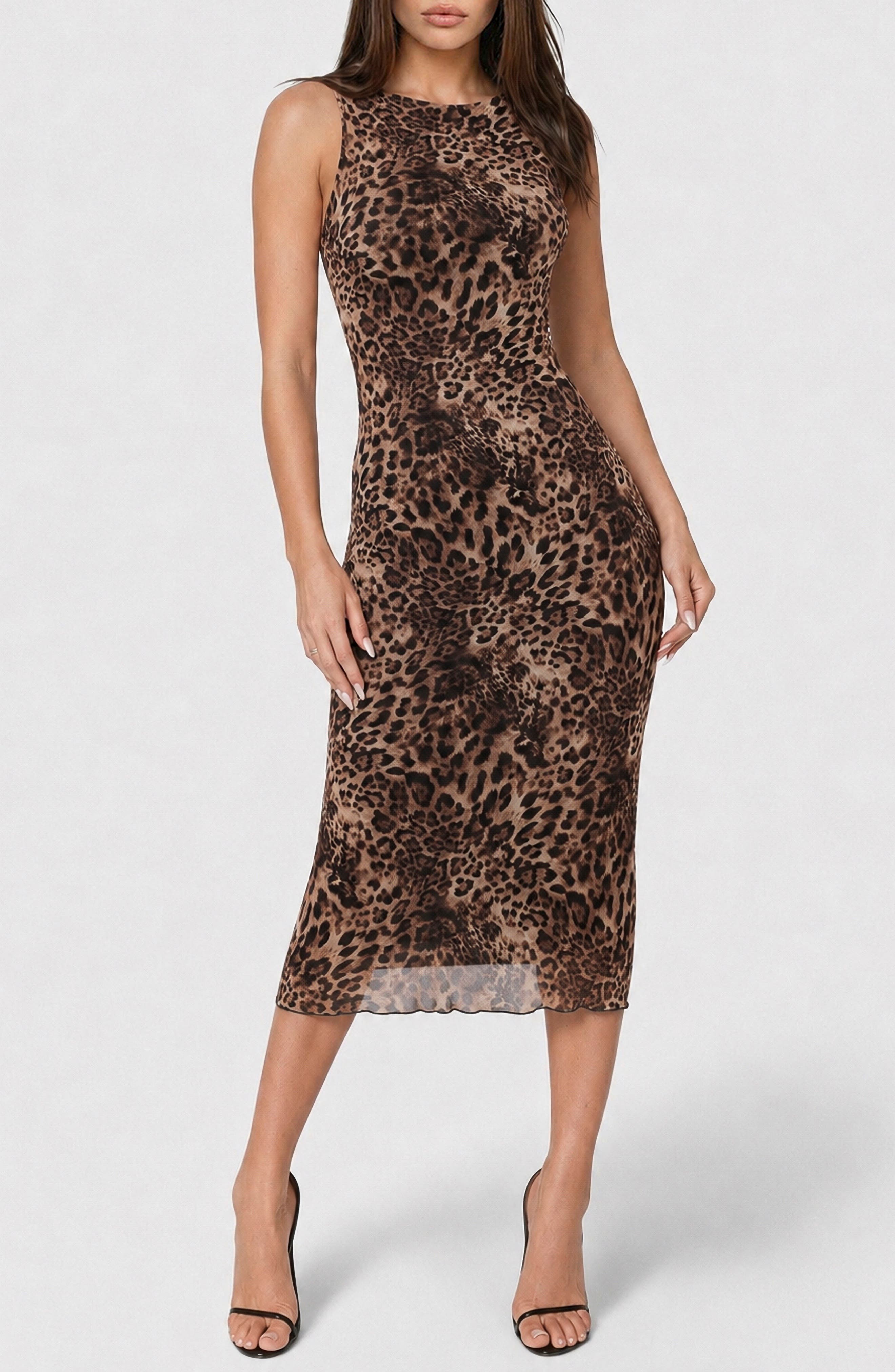 Sleeveless Mesh Midi Dress