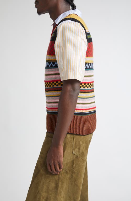 Marni Striped Wool Vest In Multi
