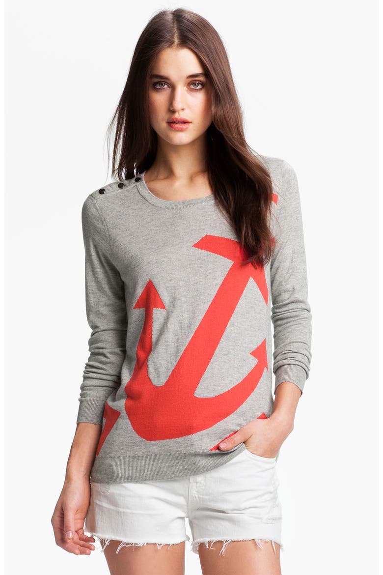 'Valera' Graphic Sweater, Main, color, LIGHT HEATHER GREY
