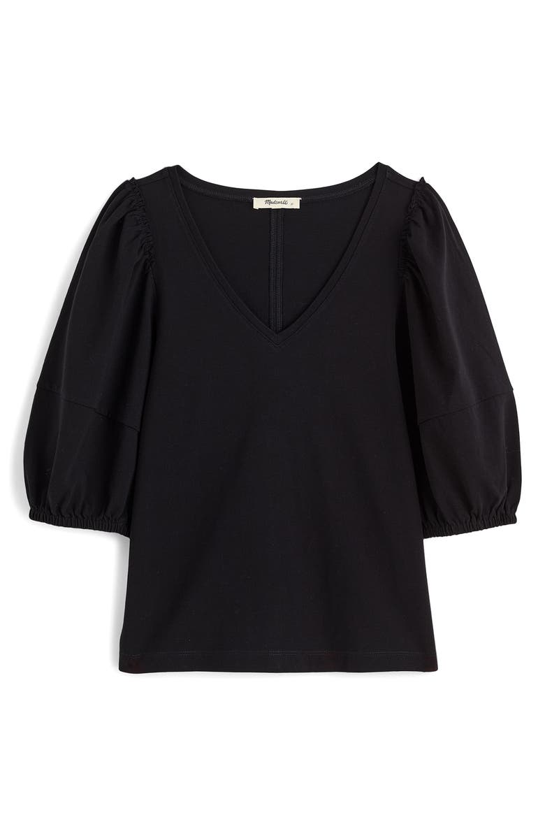Madewell Puff Sleeve V-Neck T-Shirt, Main, color,