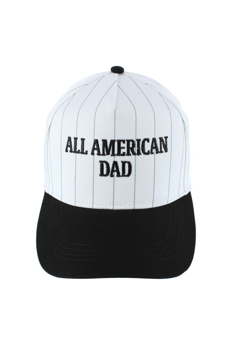 All American Dad Pinstripe Baseball Hat, Main, color, Black