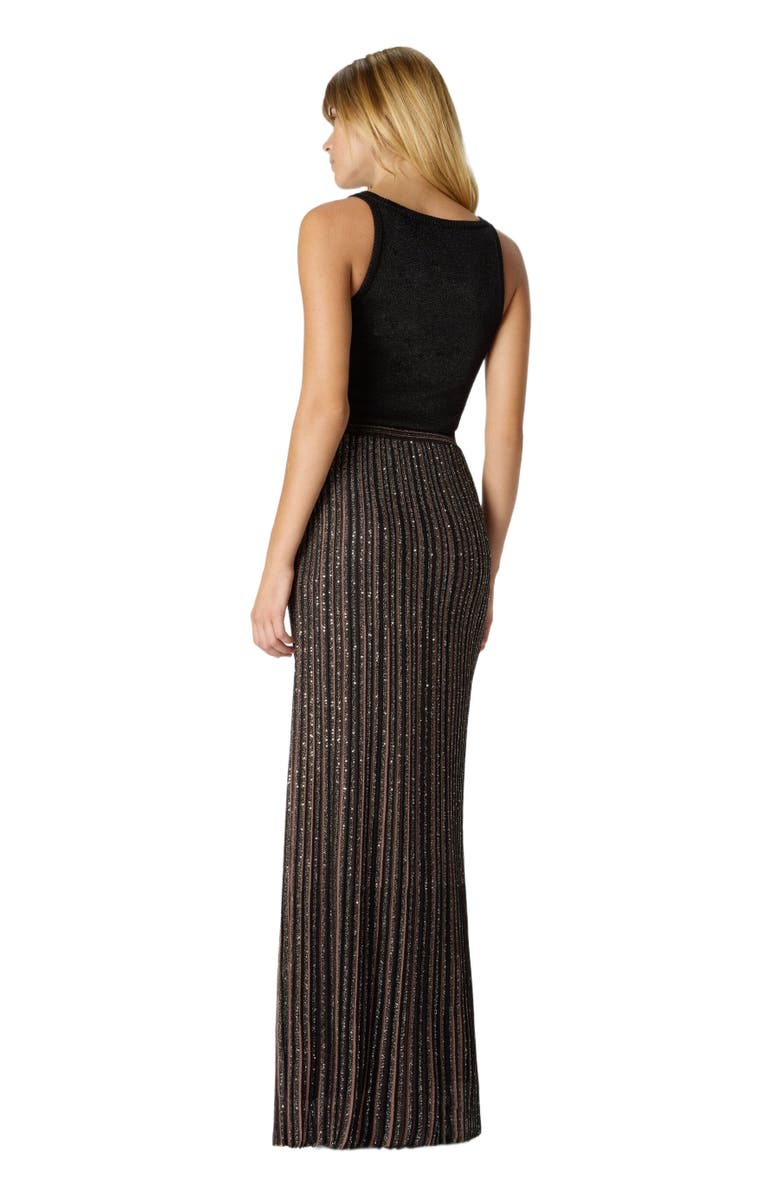 Missoni Long Skirt With Lamé Stripes, Alternate, color, Black & Brown