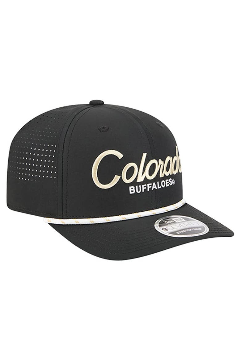 Men's New Era Black Colorado Buffaloes Script Performance Rope 9SEVENTY Adjustable Hat, Alternate, color, Black