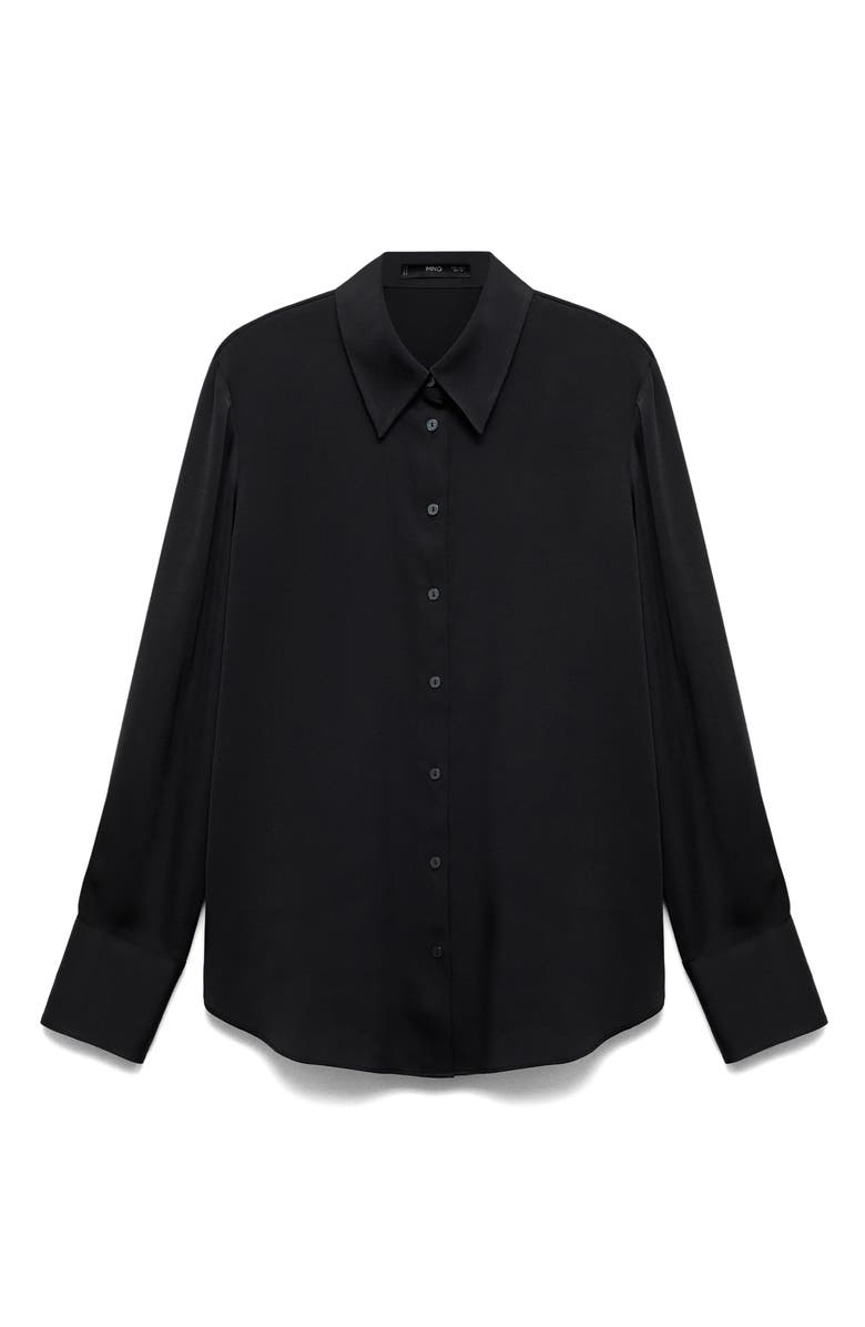 MANGO Satin Button-Up Shirt, Alternate, color, 