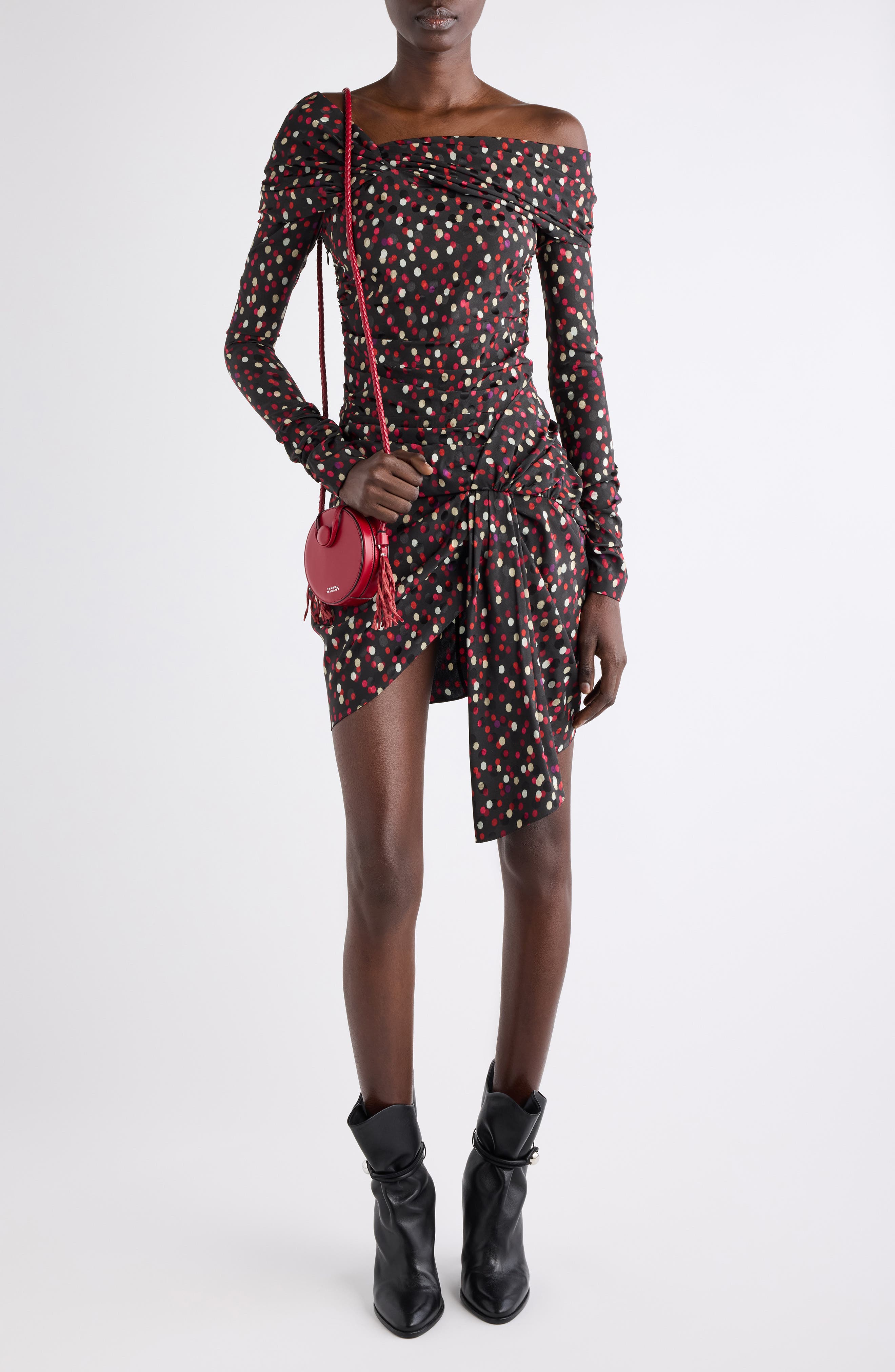 Elara Polka Dot Long Sleeve minidress - image 2
