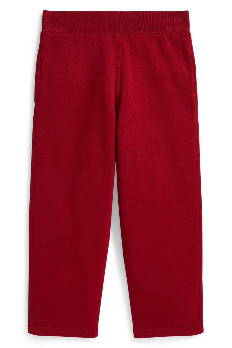 Kids' Velvet Appliqué Fleece Sweatpants, Alternate, color, EATON RED