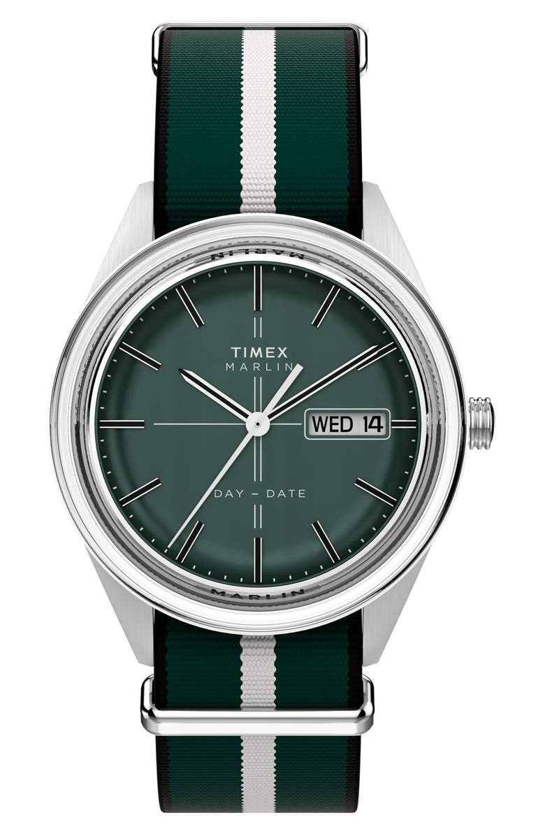 Timex<sup>®</sup> Marlin<sup>®</sup> Jet Webbing Strap Watch, 38mm, Main, color, Green
