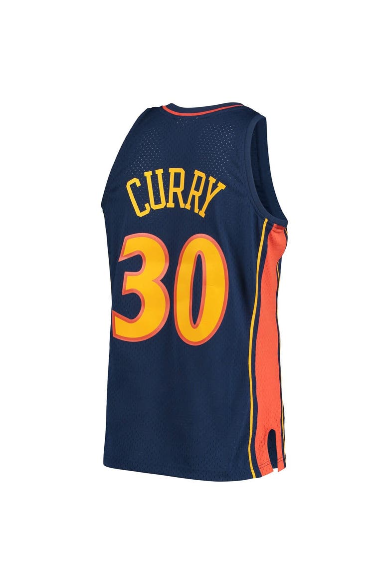 Men's Mitchell & Ness Stephen Curry Navy Golden State Warriors Hardwood Classics Swingman Jersey, Alternate, color, Navy