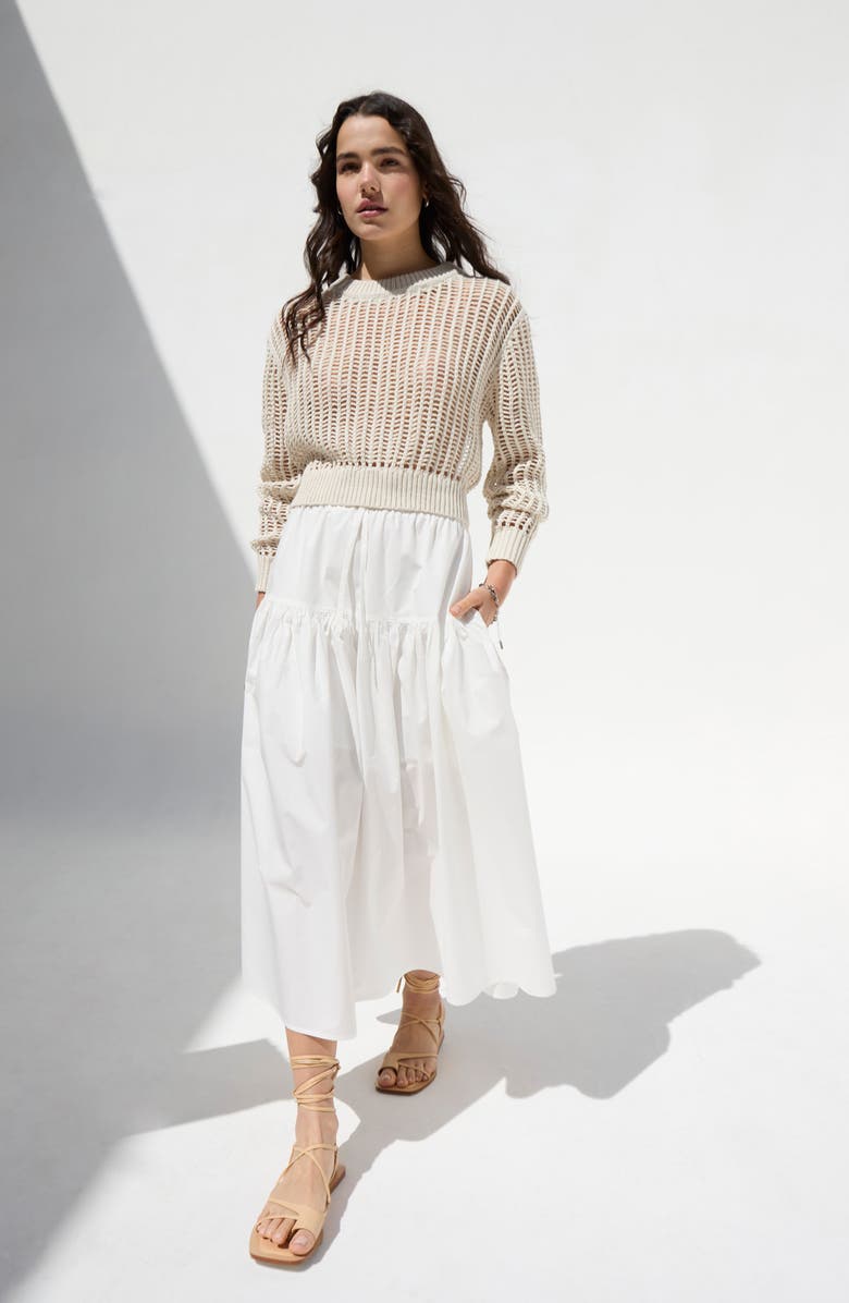 DELUC Einar Crop Open Stitch Sweater, Alternate, color, 