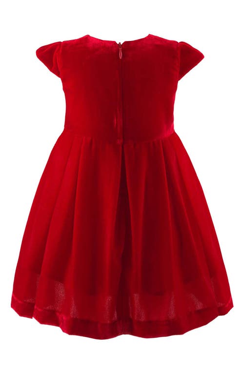 Rachel Riley Baby Girls Red Crushed Velvet Dress In Red