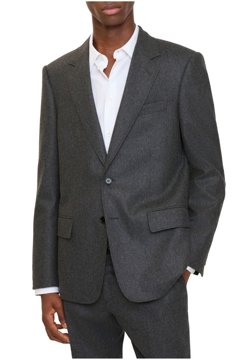 Burberry Wool Flannel Tailored Jacket, Main, color, Brisk Grey