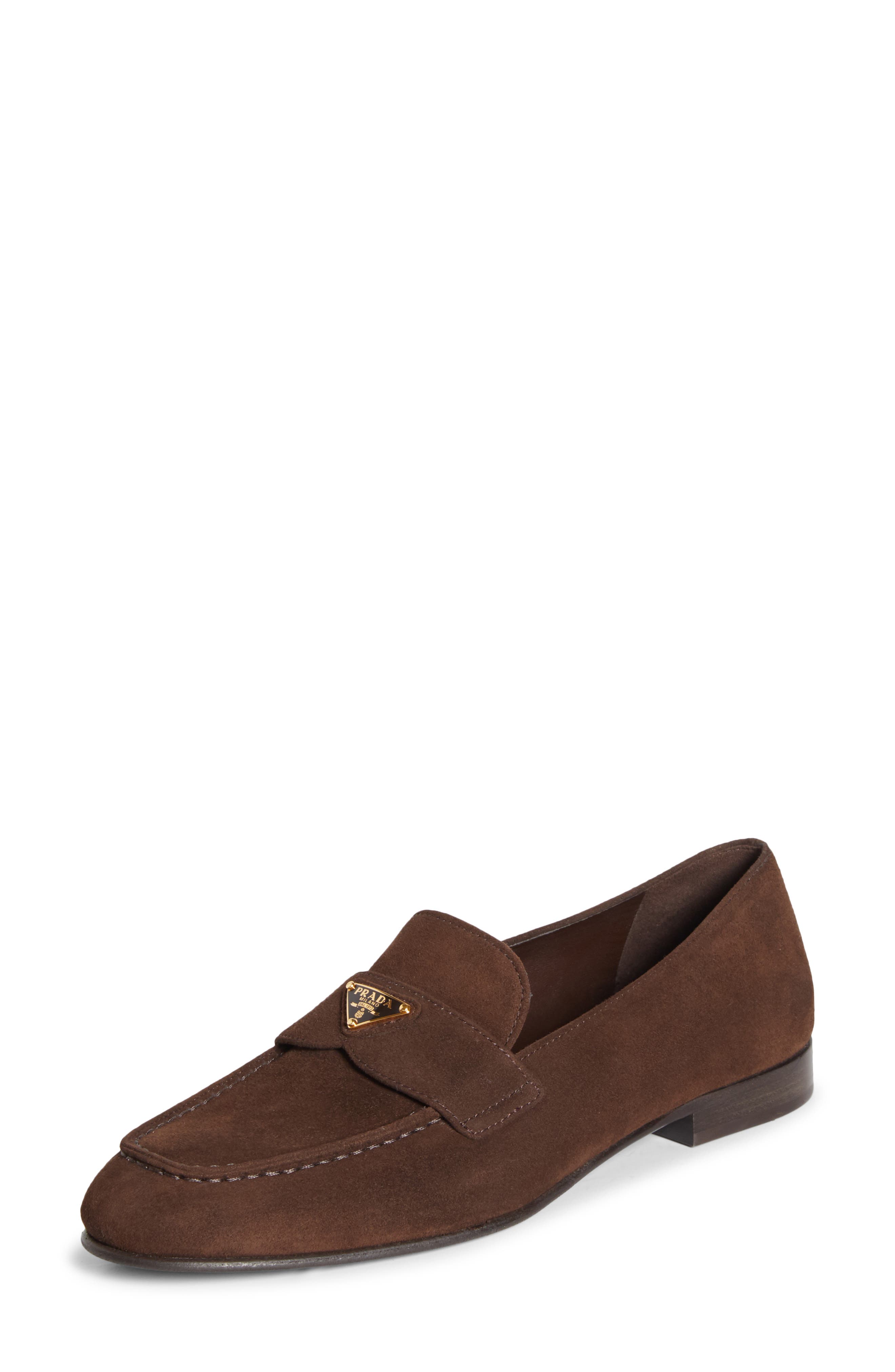 Logo Suede Loafer, Main, color, MORO