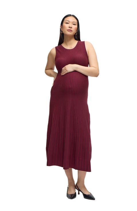Maternity Striped Sleeveless Sweater Dress