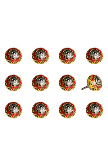 Kinetic 12-pack Knobs In Yellow Red