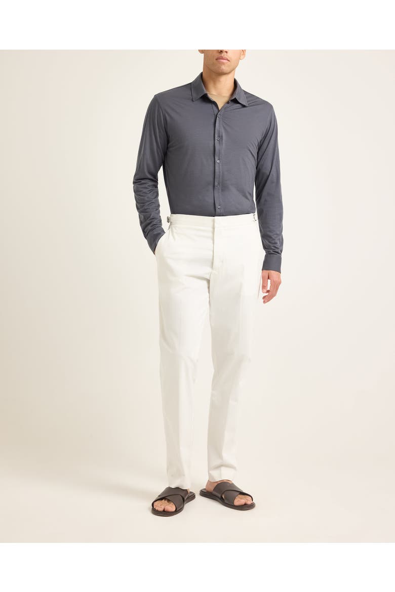 Giles Merino Tailored-Fit Shirt, Main, color, Granite