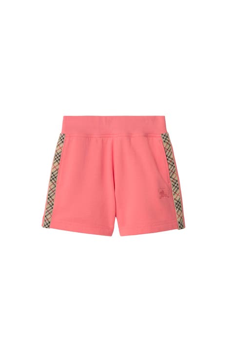 Check Trim Cotton Shorts
