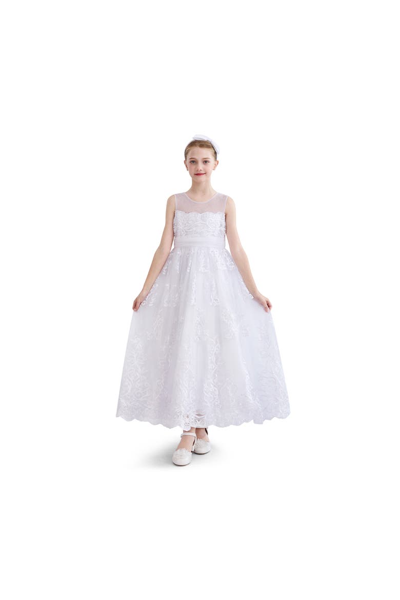 Auresta Lace Sleeveless Dress, Main, color, White