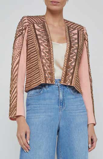 L'AGENCE Deco Beaded Crop Jacket