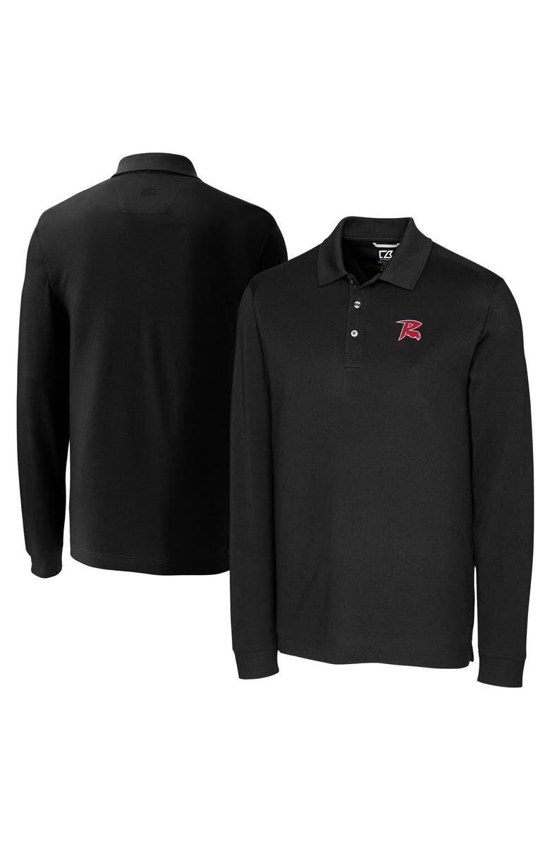 Cutter & Buck Men's Cutter & Buck  Black Richmond Flying Squirrels Advantage Tri-Blend Pique Big & Tall Long Sleeve Polo, Main, color, 