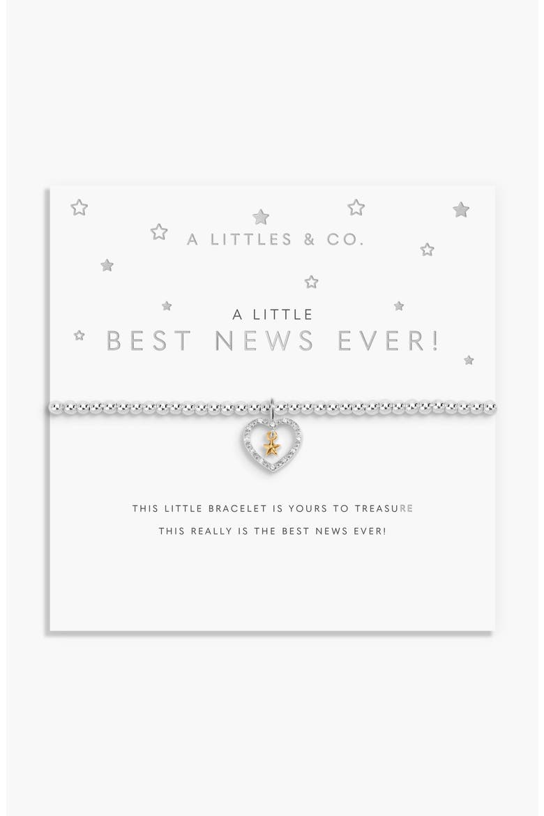 A Little 'Best News Ever!' Bracelet In Silver And Gold-Tone Plating, Main, color, Metallic Silver
