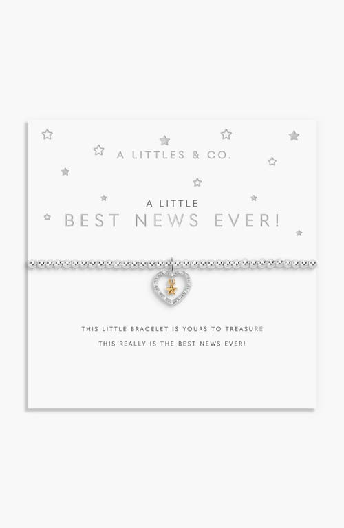 A Littles & Co. A Littles & Co A Little 'best News Ever!' Bracelet In Silver And Gold-tone Plating