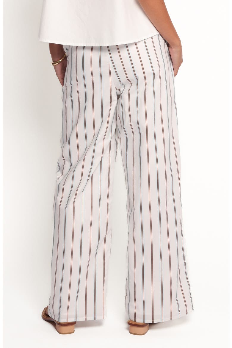 Ember Stripe Drawstring Cotton Pants, Alternate, color, WHITE/ BLUE BROWN STRIPE