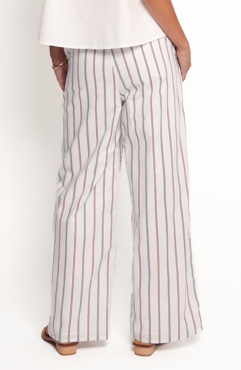 Petal & Pup Ember Stripe Drawstring Cotton Pants, Alternate, color, White/ Blue Brown Stripe