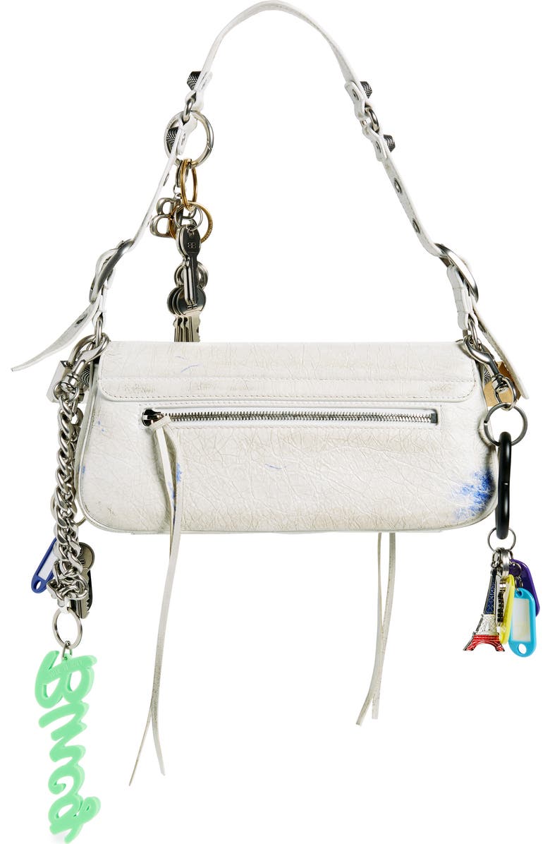 Balenciaga Small Le Cagole Used Effect Sling Bag with Charms, Alternate, color,