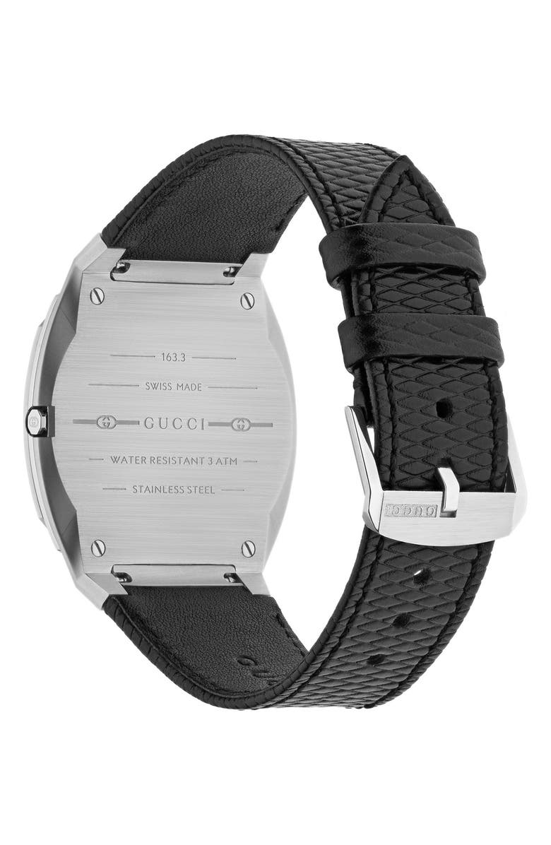 Gucci 25H Leather Strap Watch, 38mm, Alternate, color, 