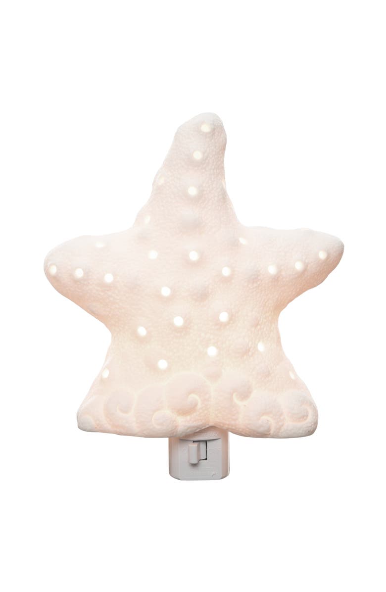 Beachcombers 4.33"H x 1.97"L x 4.33"W Sea Star Wall Plug-In Night Light, Alternate, color, White