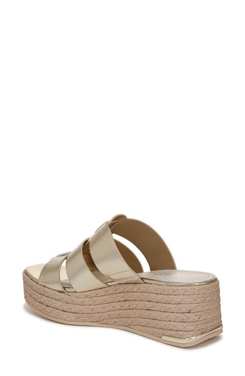 Franco Sarto Tevin Platform Wedge Sandal In Platino Gold